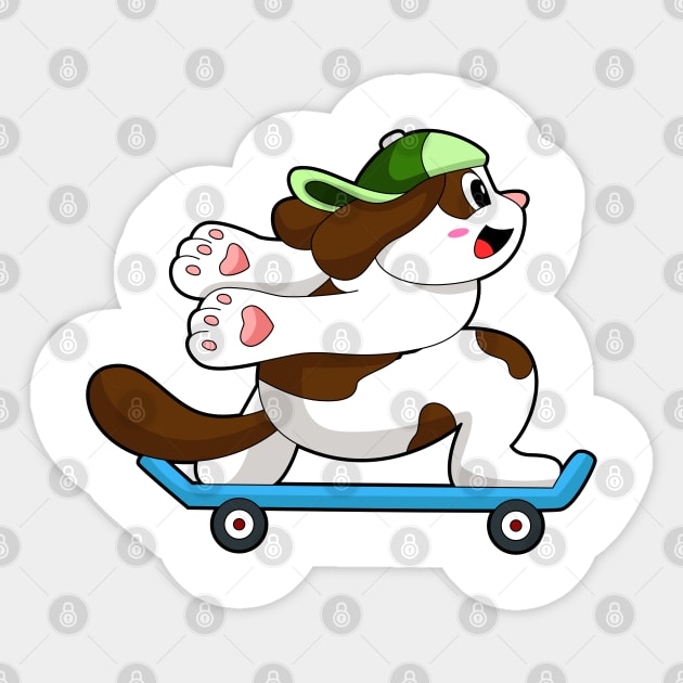 Dog as Skater with Skateboard Sticker by Markus Schnabel